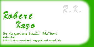 robert kazo business card